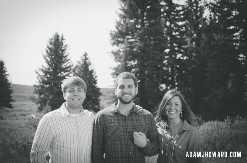 black and white portrait photograph of siblings at grand teton national park