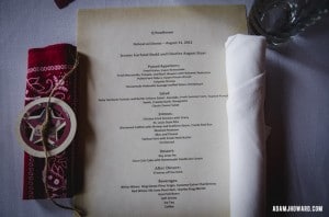 Custom Chic Wedding Dinner Menu