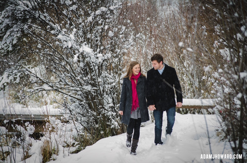 portrait photograph of young couple in jackson hole winter snow