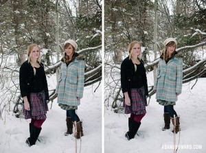 Portrait of Two Girls in the Snow