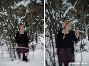 Tilt Shift Photo of Girl in the Snow