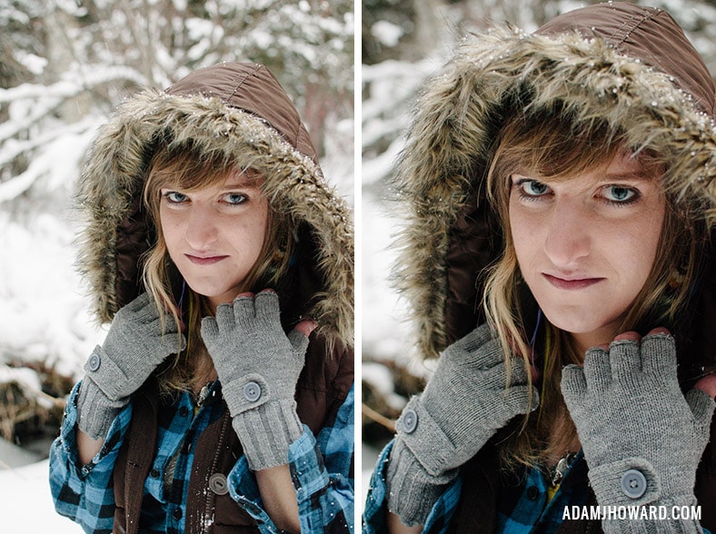 Girl with Flannel in Snow Lumber Jack Jill