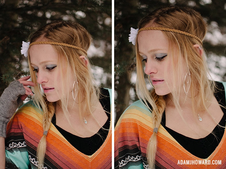 Portrait of Girl in Jackson Hole with Hippie Poncho