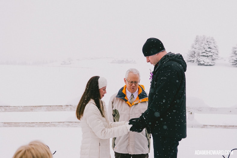 Pastor Paul Hayden Officiating a wedding in jackson hole wyoming