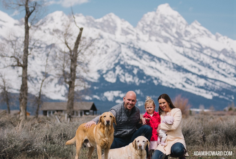 Family Photograph in front of Tetons