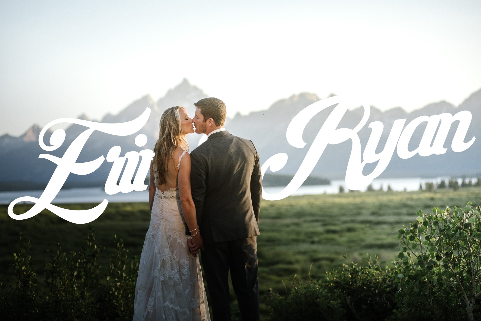 photograph of couple kissing in a beautiful mountain wedding in jackson hole wyoming